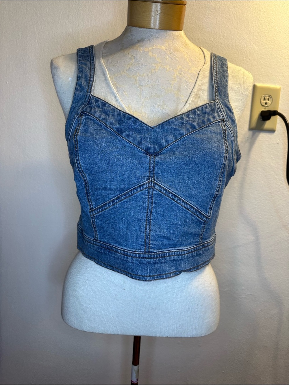 Madewell Cropped Tank Top - Blue